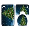 Christmas Bathroom Floor Mat Toilet Three-Piece Set