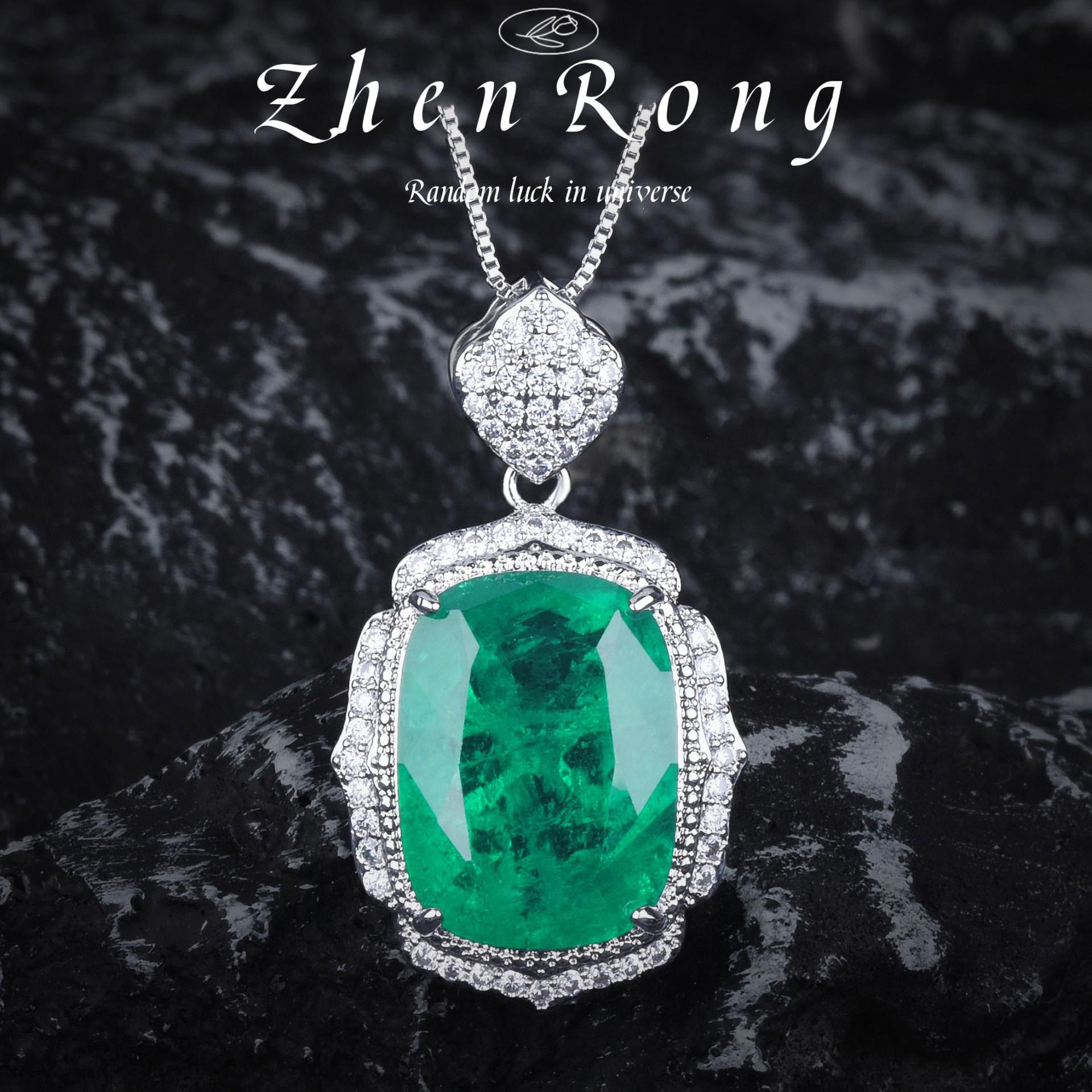 

Роскошный ретро-зеленый набор украшений: Хлопковая изумрудная подвеска-ожерелье, серьги-гвоздики с драгоценными камнями, регулируемое кольцо с бриллиантом для женщин