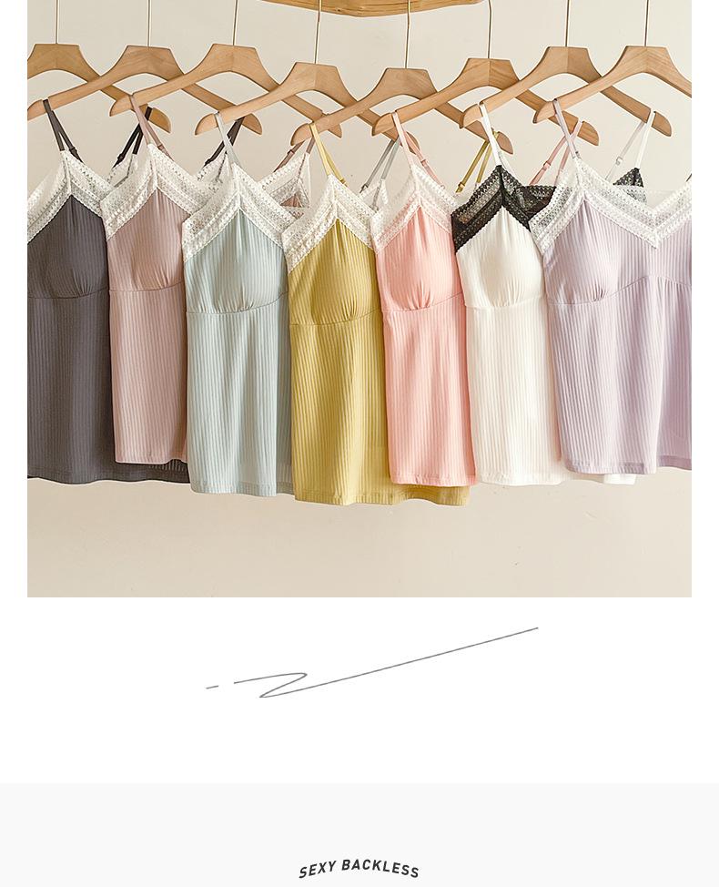 2025 Pure Desire Women's Summer Pajama Set: Lightweight Camisole and Shorts with Chest Pads, Versatile for Indoor and Outdoor Wear.