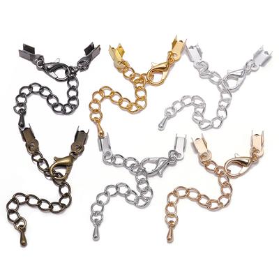10 sztuk/partia 3-4mm klipsy do przewodów przedłużacz złącza łańcuchowe ustalenia zapięcie karabińczykowe do tworzenia biżuterii DIY bransoletka przewód