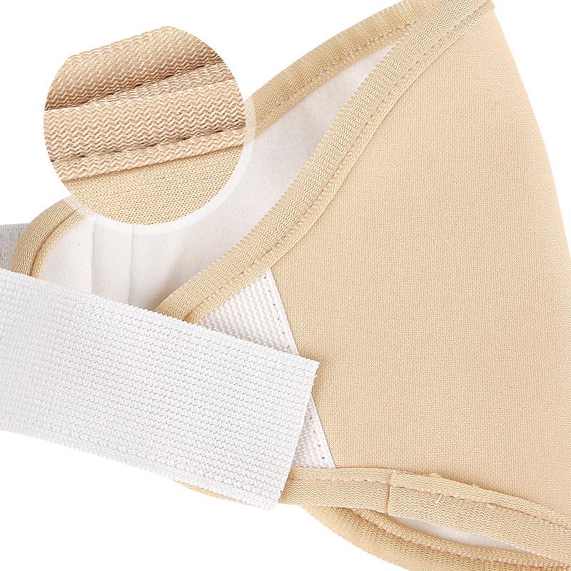 Reusable Castor Oil Knee Pad with Adjustable Elastic Compression Strap in Skin Tone Fleece
