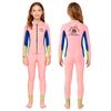 2.5mm Kids Girls Neoprene Wetsuit Set Long Sleeve Separate Diving Suit Snorkeling Surfing Swimming Warmth Protection
