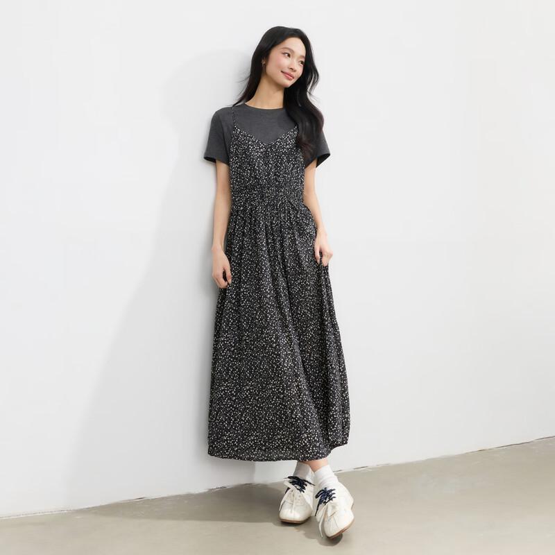 Elva  Island Summer Knitted T-Shirt & Floral Camisole Dress Set XS