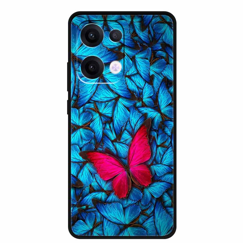 For Oppo Reno13 5G Case Soft TPU Cute Cartoon Silicon Back Cover for Oppo Reno 13 Pro Phone Cases Reno13Pro 13Pro 5G Black Shell