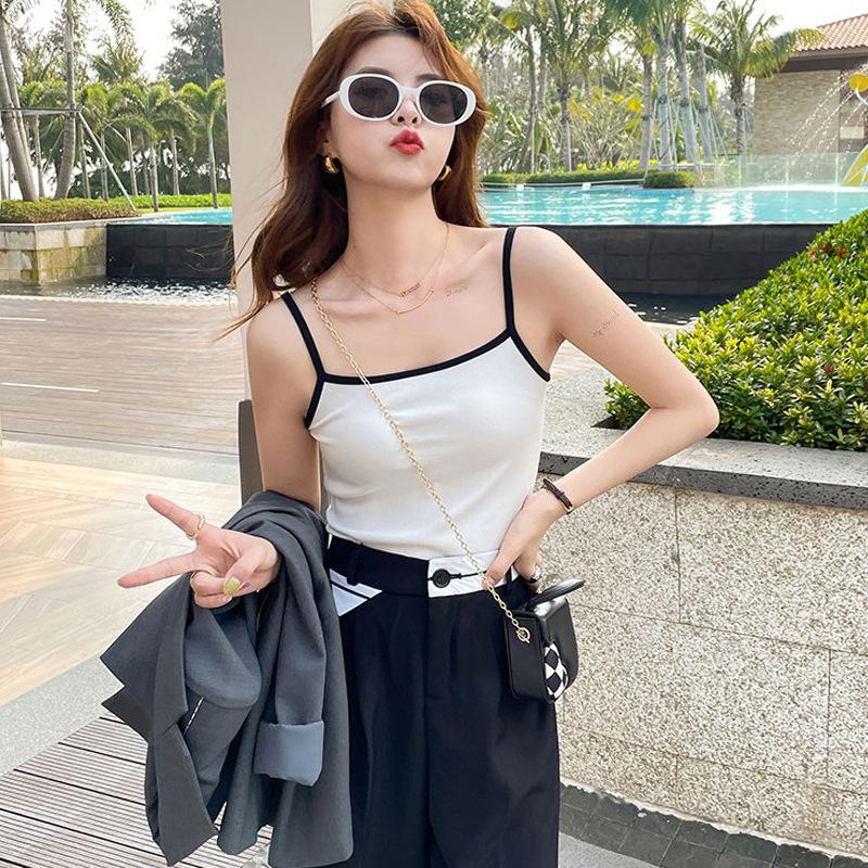 High Elastic Thread Temperament Versatile Camisole Women's Summer Outer Wear New Pure Cotton Sleeveless Bottoming Top