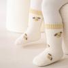 3Pair Baby Winter Socks Fleece Lined Thickened Warm Seamless Toe Mid Calf for Newborn Infant Comfortable Wear Soft Thermal Protection