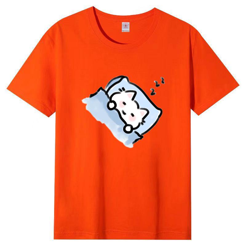 Dámské léto Populární tričko s krátkým rukávem Bavlna Prodyšné Volný top Potištěné tričko Ležérní