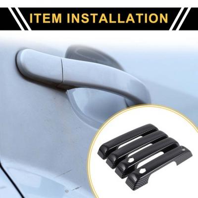 4pcs Exterior Door Handle Cover for Ford F-150 -2024 Carbon Fiber Pattern