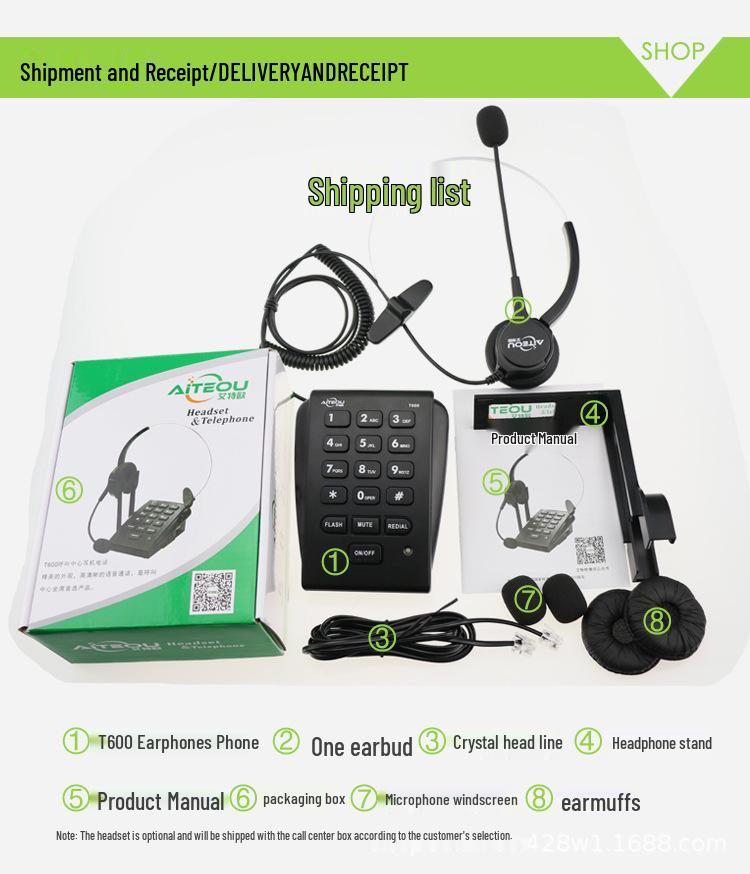 Aiteou A600H Noise-Cancelling Call Center Headset