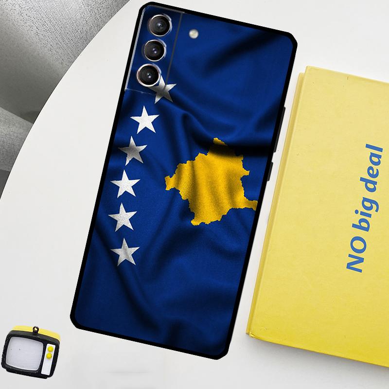 Kosovo Passport Flag Phone Case For Samsung Galaxy S25 S26 Ultra S20 S21 S22 S23 Plus S10 S25 FE S24 Ultra Cover