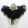 Girls Vintage Fake Collar Gothic Elizabethan Yarn Ruffled Lace Choker Necklace