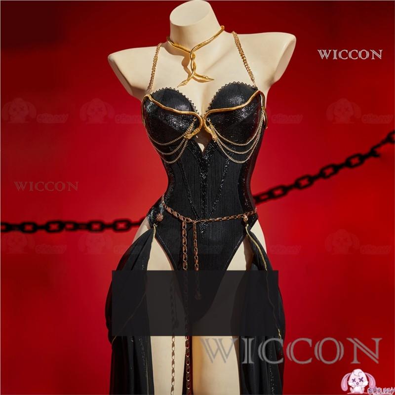 Halloween Original Clothing Medusa Queen Cosplay Dark Gothic Outfit Dress Women Sexy Tight Black Onesie Costume Snake Style Gown