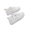 Women's White Hidden Heel Sneakers, Comfortable Soft Sole Platform, Genuine Leather, 2025 Autumn Collection.