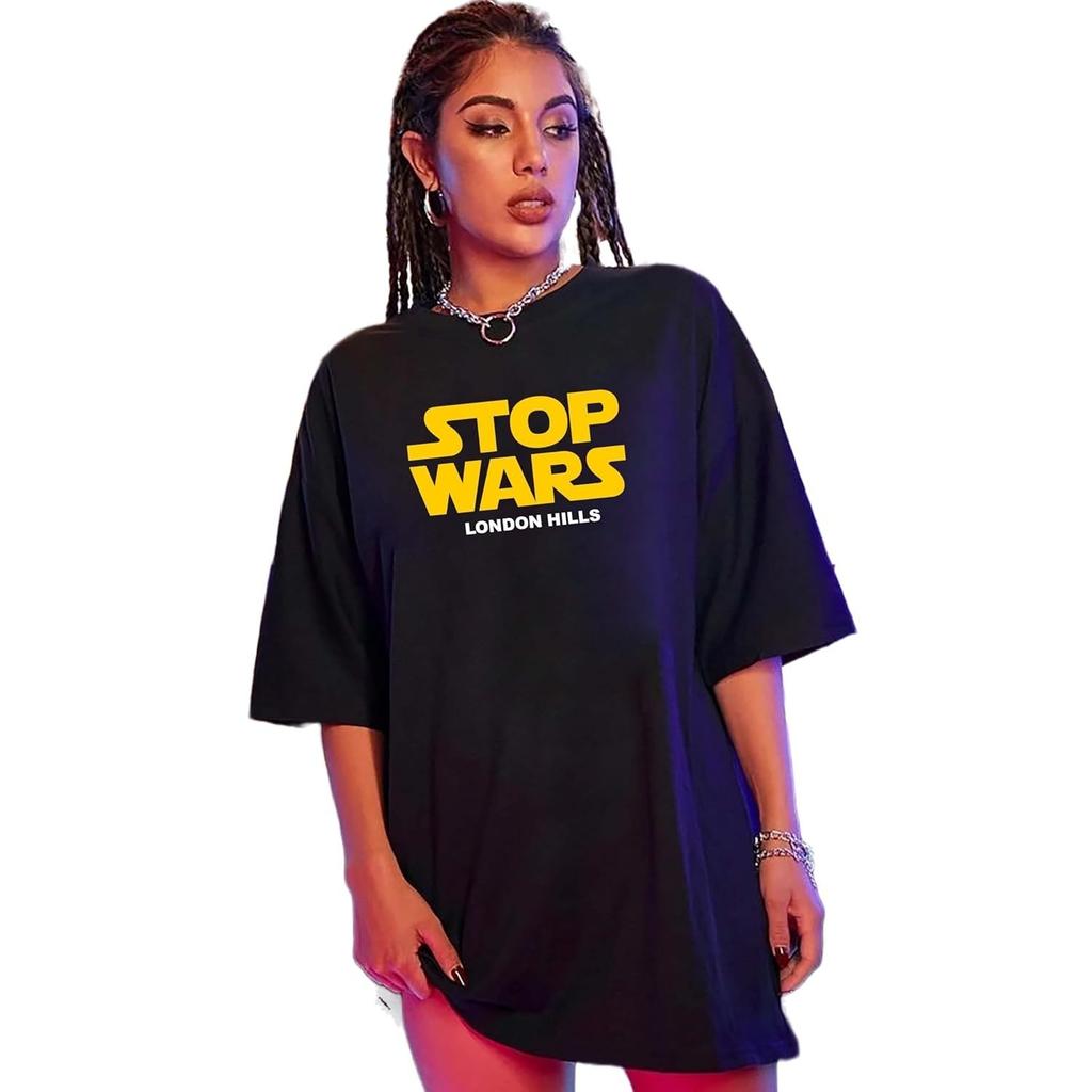 Black Cotton Women's Oversized T Shirt Designer Casual Wear Top Pack of 3 Set