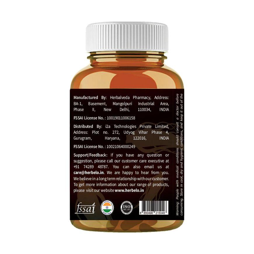 Korean Red Ginseng (60 Caps, 800 Mg), Korean Red Ginseng, Herbelo Organics