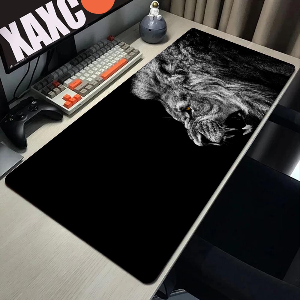 King Of Beasts Lion Mouse Pad xxxl Gamer Large Mouse Mat Natural inertial navigation system Rubber Desk Rug PC Desk Mats Design