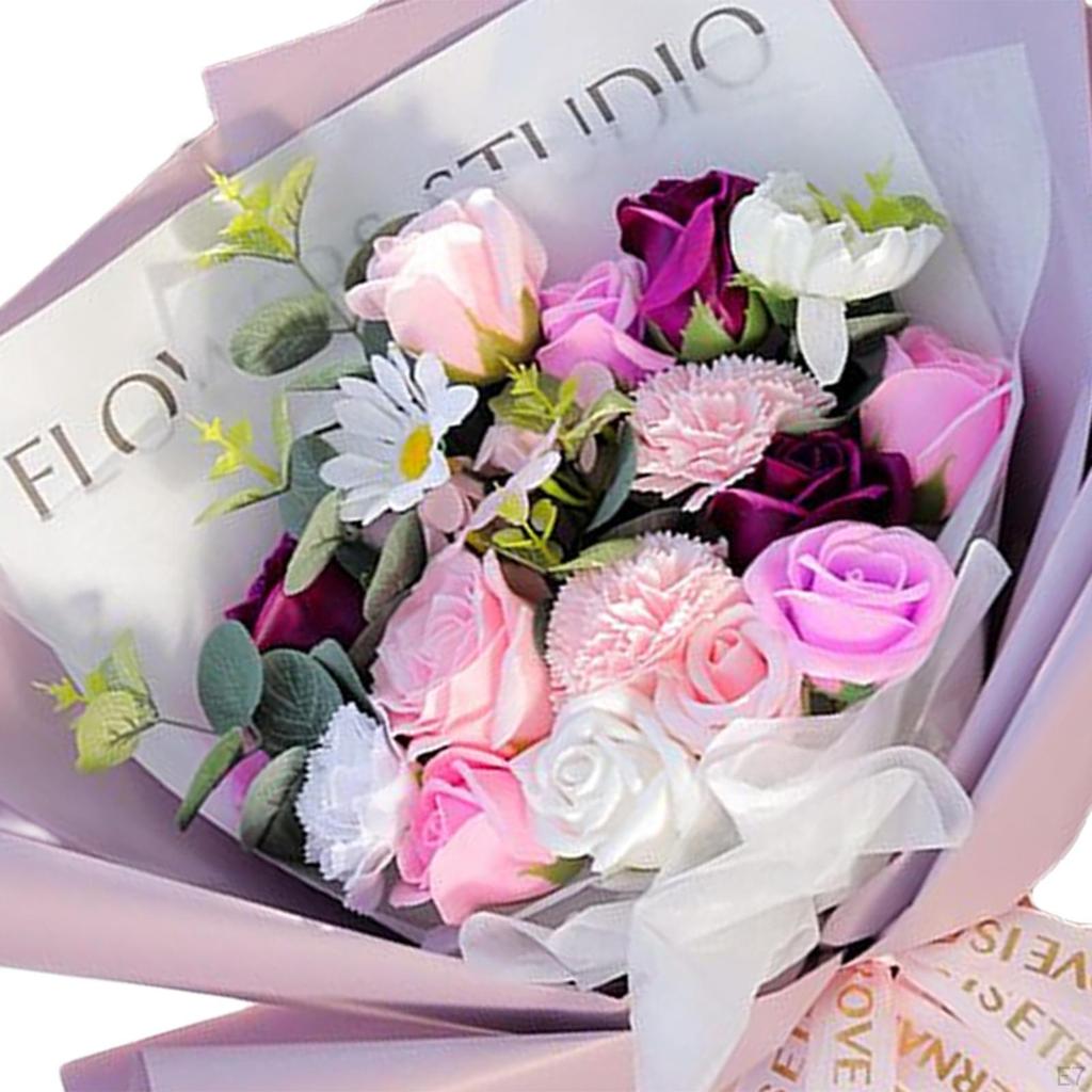 Exquisite Soap Blossom Arrangement, Fragrant Faux Rose Bouquet for Special Occasions