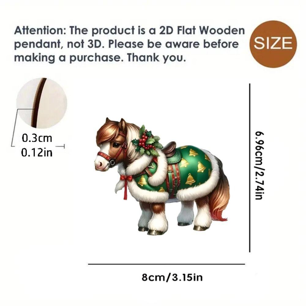2D Flacher Weihnachts-Hängeanhänger DIY Zubehör Mehrszene Auto Pferdeanhänger Acryl Weihnachtsbaum Hängeschmuck Navidad Deko