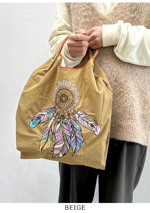 Ball Chain Authentic DREAM CATCHER Medium Shopping Eco Tote 301027 & Bag, Bag, Bag, (M, BEIGE)