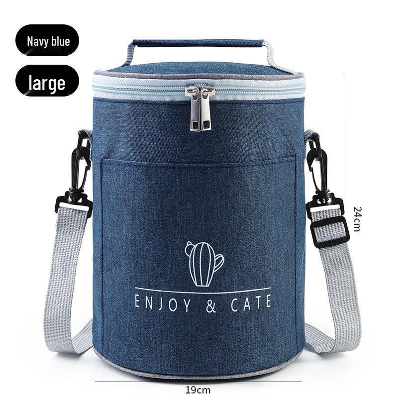 Round Insulated Lunch Tote Bag Large