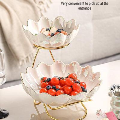 European Light Luxury Multi-layer Fruit and Candy Plate for Housewarming or New Home