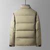 Herbst- und Winterwinddichte Stehkragen-Daunenjacke für junge Männer, verdickter Kurzstil, trendige schlichte Daunenjacke, kältefeste Daunenjacke