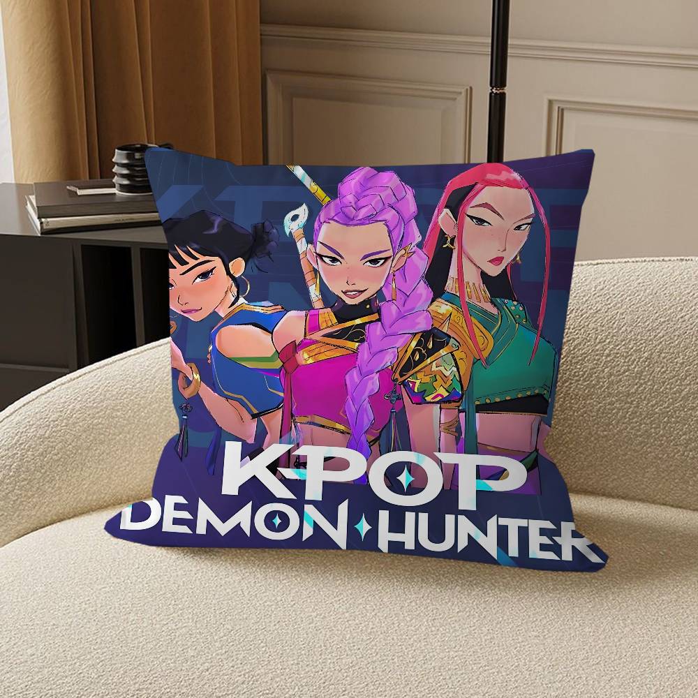 K-Kpop Demon Hunters Personlig bildtext heminredningskuddar Hushållsgåvor 45x45cm