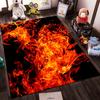 Fiery Flame Pattern Carpet Rug, Bold Red and Black Modern Design Suitable for Use As an Anti-slip for Living Room Bedroom Sofas