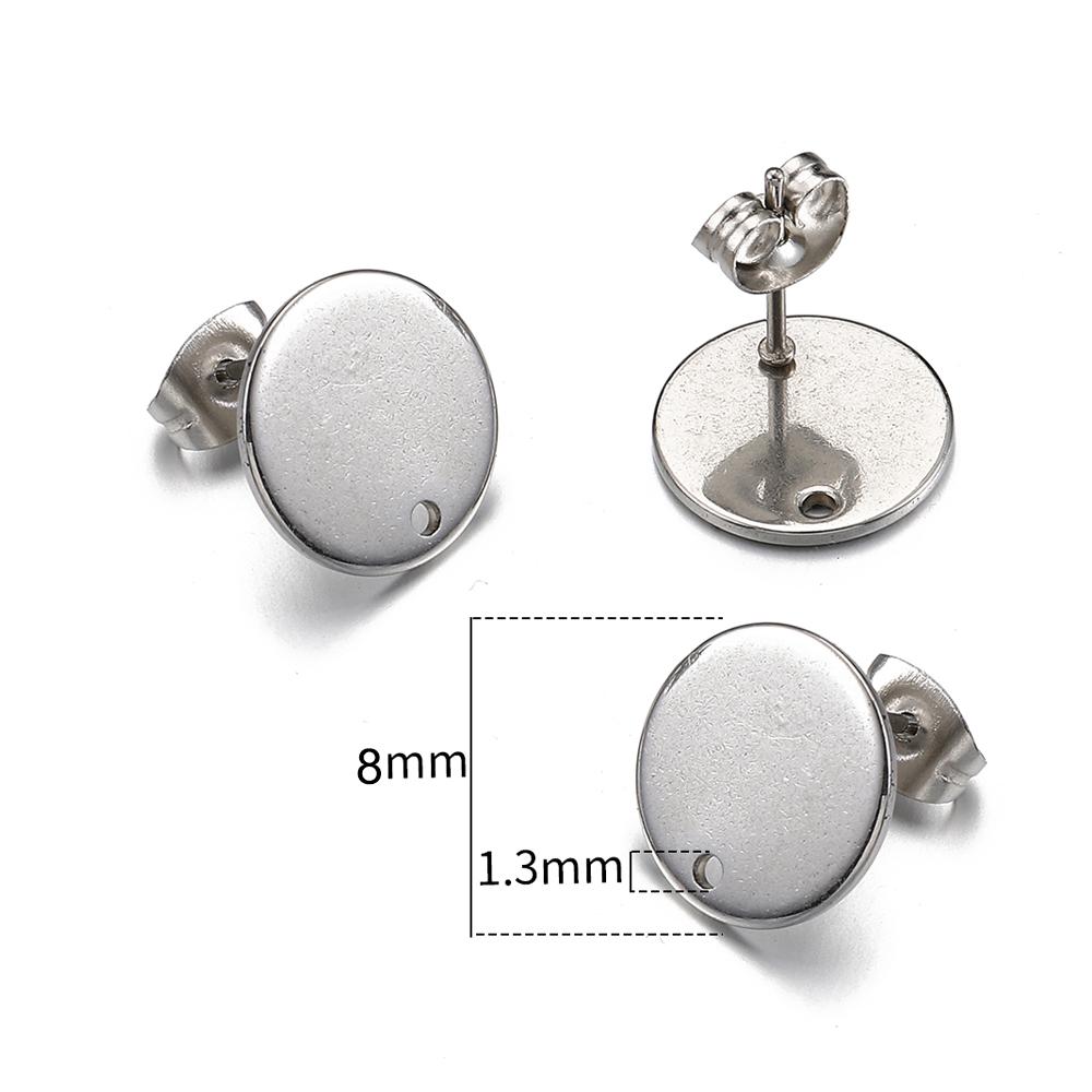 Kein Verblassen 10 Stück Edelstahl Leere Ohrstecker Basis Pins Mit Ohrstecker Ohrrücken für Schmuckherstellung DIY Zubehör