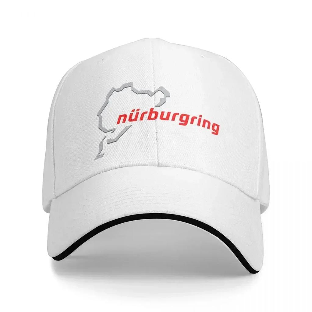 Nurburgring Red Pale Grey and Dark Grey Baseball Cap Vintage Rugby Dad Hat Dropshipping Men Golf Wear Womens