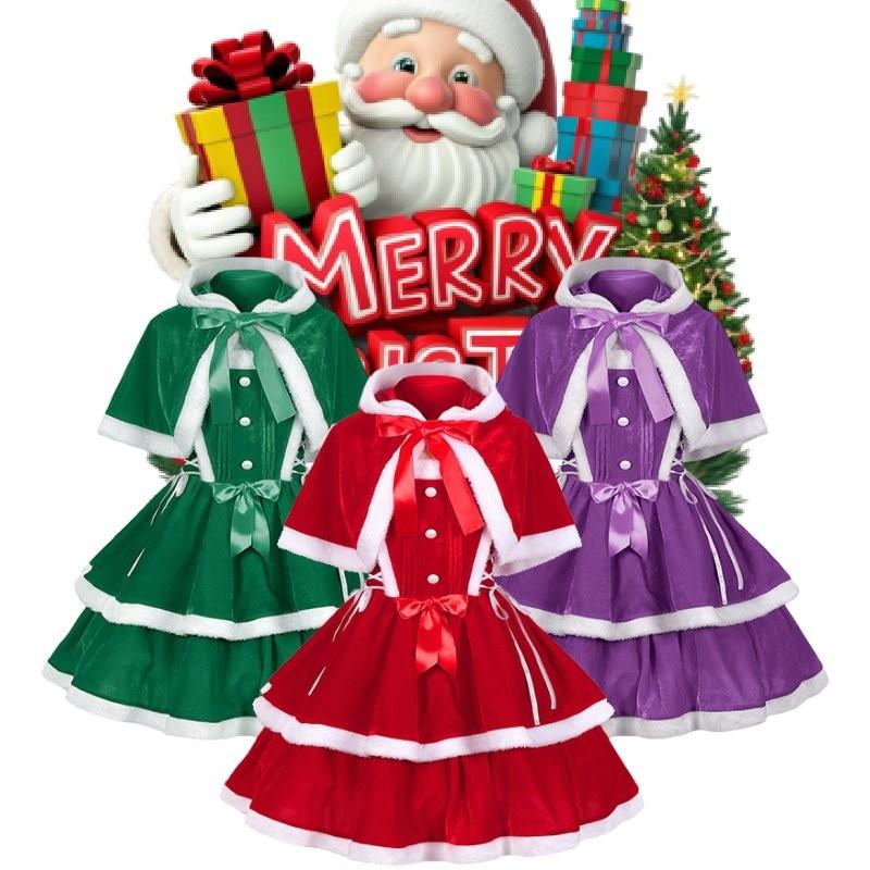 Party Christmas Girl Skirt Festivals Cosplay Decoration Costume Performance Set