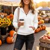 Women's Casual Long Sleeve Hoodie with Knit Texture Color Vintage Pullover Sweatshirt