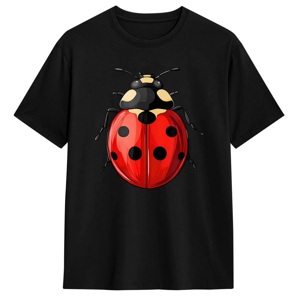 Cute Ladybug T-Shirt Summer Cotton T-Shirts For Men's Harajuku Design Tshirt Short Sleeve Vintage Clothing