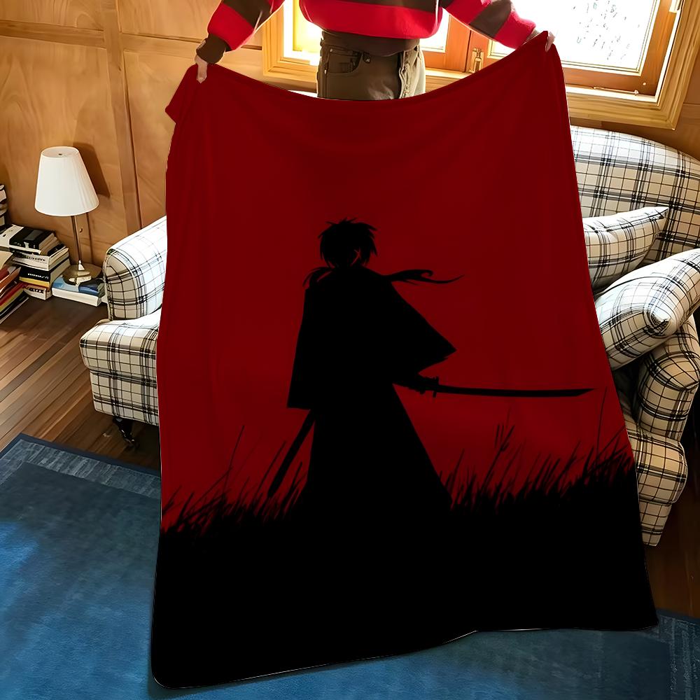 Anime R-Rurouni K-Kenshin Throw Flannel Cozy Print Blanket, Portable, Durable Machine Washable Cute Cool