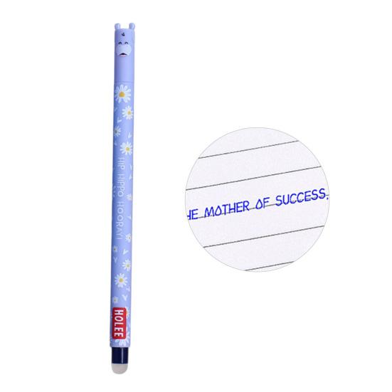 Smazatelná propiska 0,7 mm s černým inkoustem, s měkkým úchopem šetrným k pokožce, roztomilé zvířecí víčka, design s tlačítkem, doplňovatelné tužky, školní potřeby