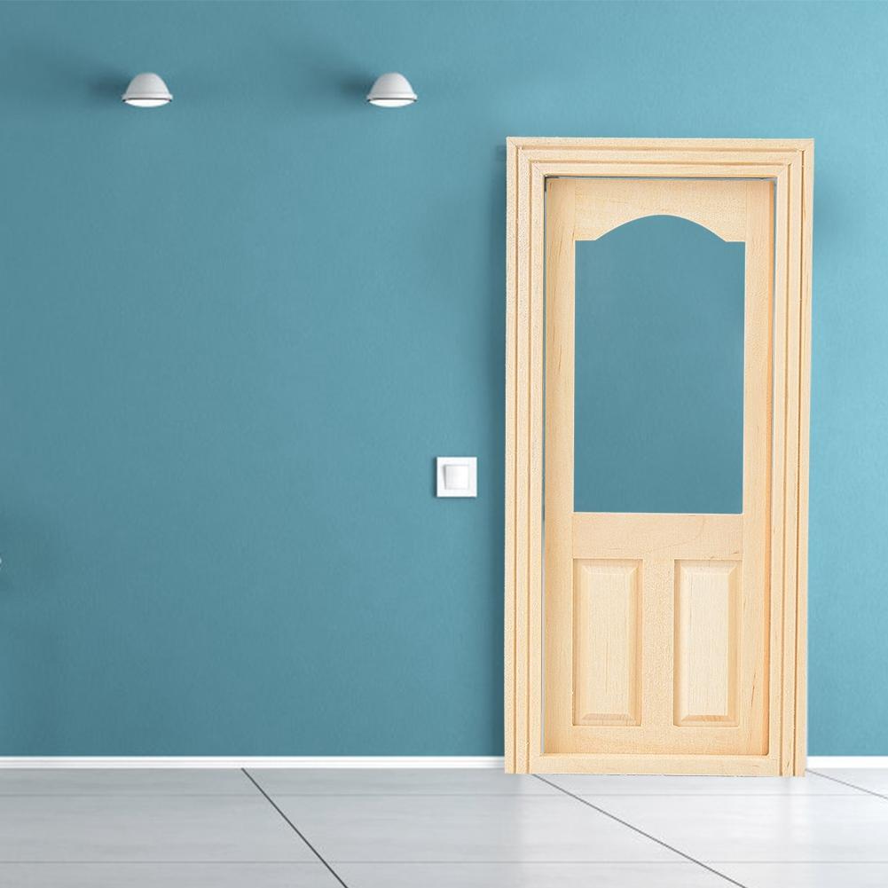 Mini Simulation Wooden DIY Door Furniture for 1:12 Doll House Accessory