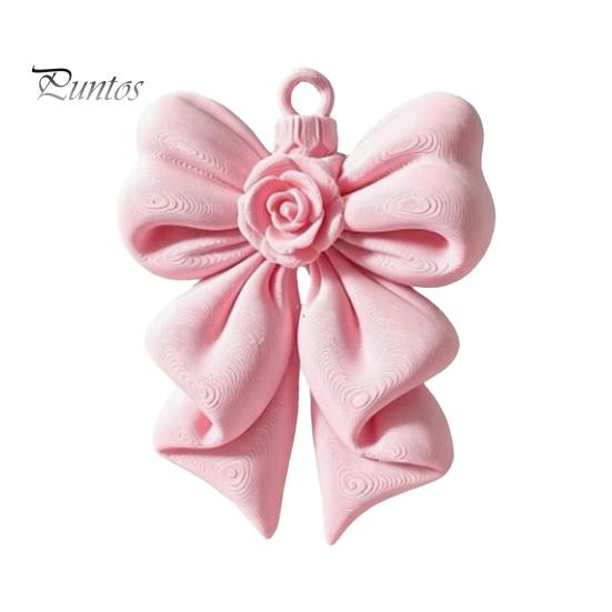 Rose Bow Pendant 3D Printed Pendant, Cute Keychain for Bag, Versatile Key Holder Pink Hanging Ornament Valentine's Day, Gift Girlfriend Decoration