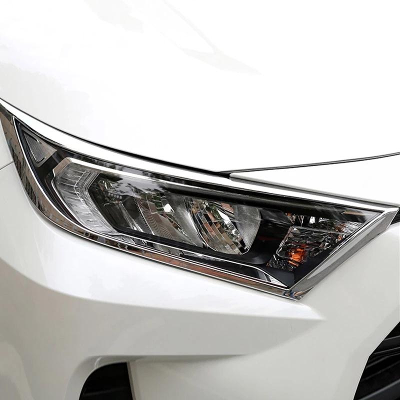 For Toyota RAV4 RAV 4 XA50 - Hybrid ABS black Headlight Decoration Frame  front Head lamp Eyebrow Cover Exterior Sticker