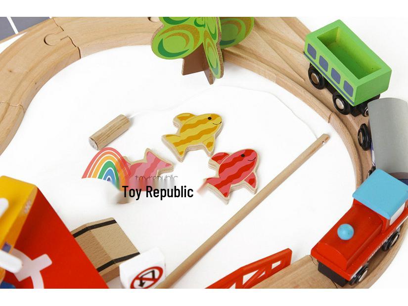 69-Piece Wooden Train Track Set: Children's Educational Parent-Child Toy