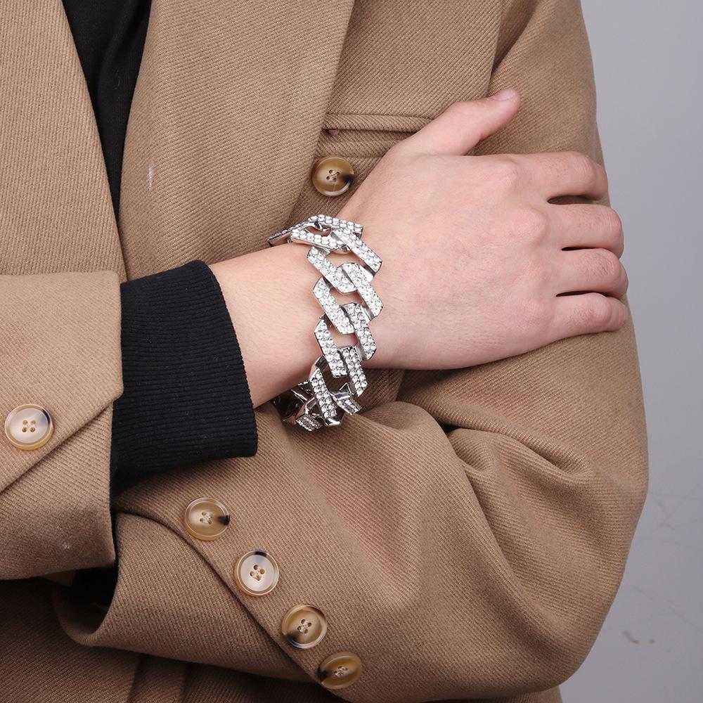 30mm Extra Large Cuban Necklace & Bracelet Set with Full Diamond Detailing