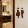 QX2E Wooden Toilet Signs for Men Women Bathroom Signs Rustics Toilet Wall Signs Bathroom Restroom Door Decors for Business