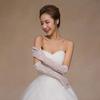 Black Lace Gloves For Brides Wedding Dress Hand Shawl Sexy Sleeve Protector Net Cloth Gloves Women Evening Gown Marriage