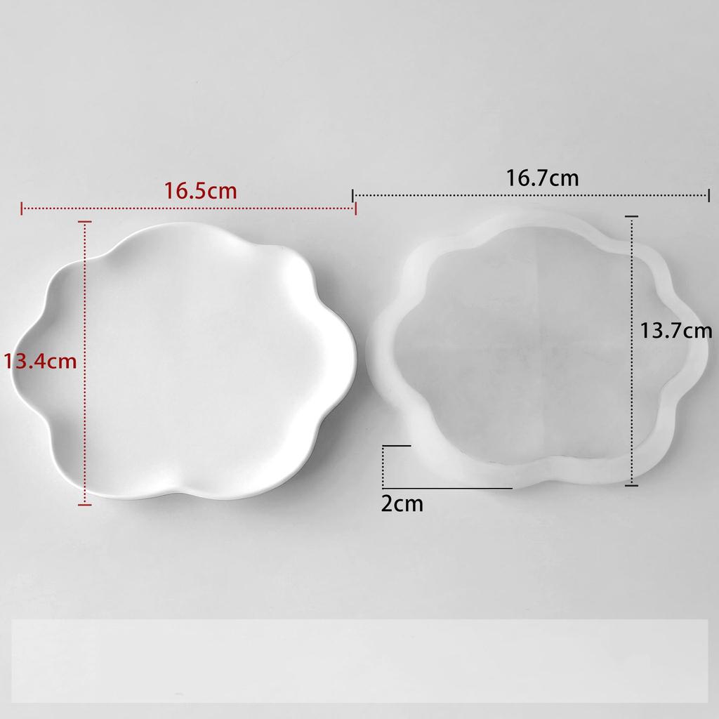 DIY Mrak Láska Květina Kruhový Úložný Podnos Silikonová Forma INS Epoxidová Pryskyřice Sádra Podšálek Forma Ruční Výroba Podnosu na Šperky