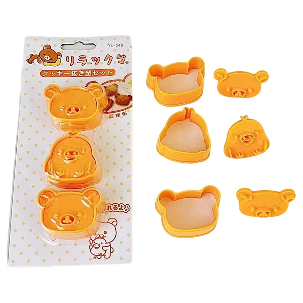 3Pcs Cute Bear Sandwich Mold Bread Cake Biscuit Embossing Device Crust Cookie Cutter Baking Pastry Tools