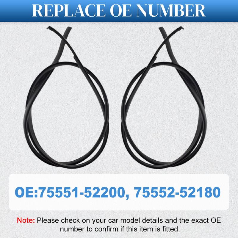 2pcs Roof Drip Moulding Side Finish Strip Rubber Black for Toyota Yaris Hatchback 2006 2007 2008 2009 2010 2011 2012 2013 2014