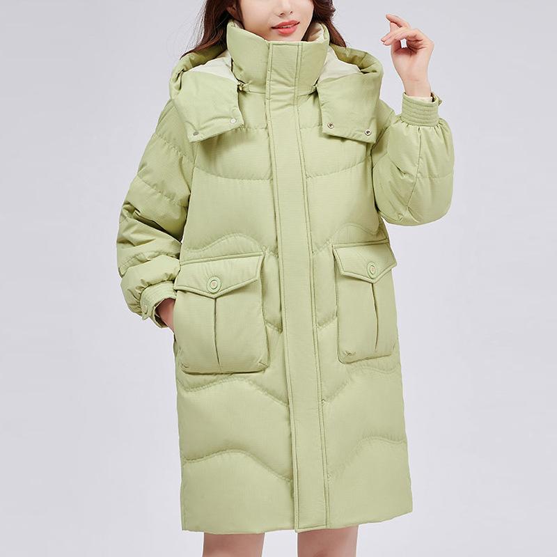 Medium and long thick down jacket women's winter new Korean version down white duck down women's down jacket