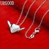 925 Sterling Silver Angel Wings Heart Pendant Necklace - Stylish Evening Jewelry