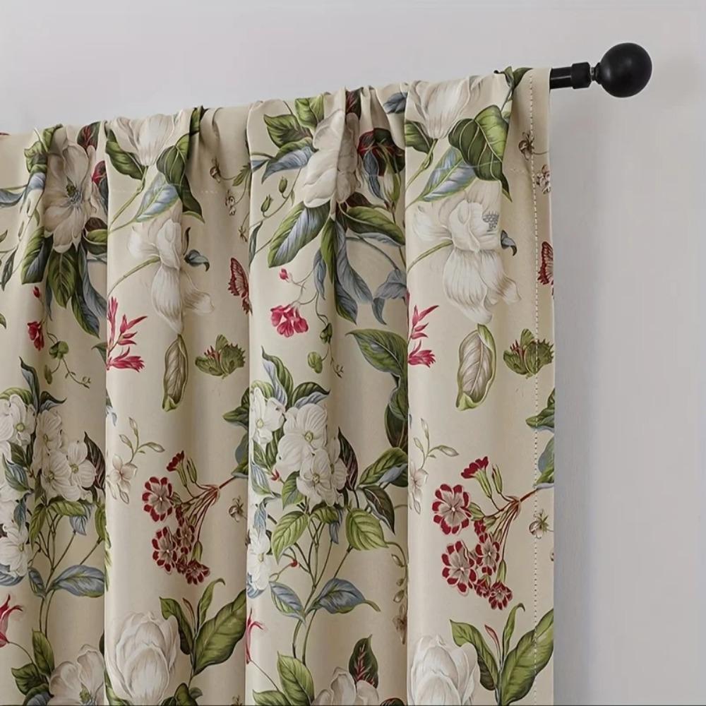 Perdea Opacă cu Imprimeu Pastoral American Pentru Living de Lux, Perdea Opacă Antifonată și Antifonică, Perdele de Casă pentru Fereastră