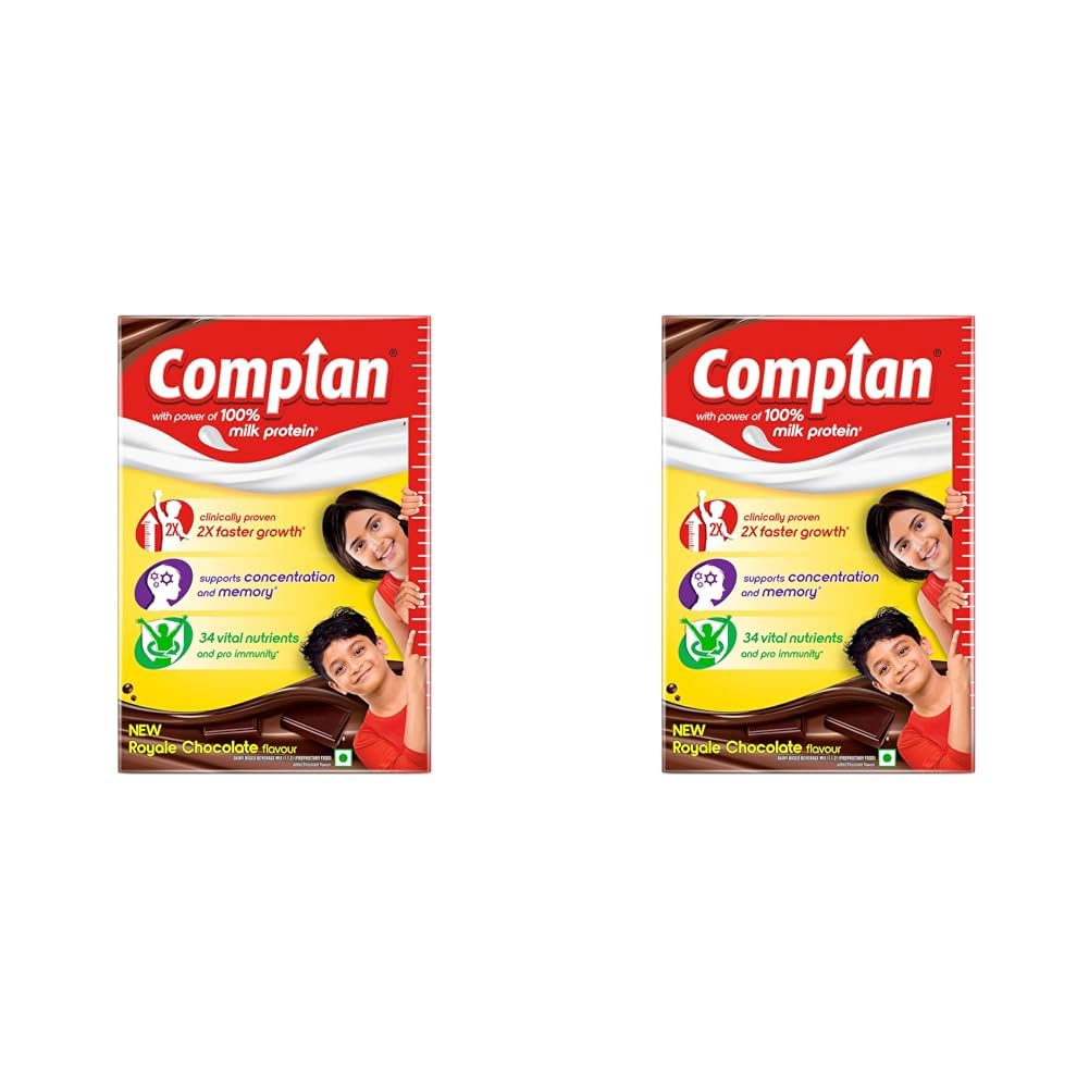 

Complan Nutrition Drink Powder for Children Royale Chocolate Flavour 500 g Pack of 2 High Protein Growth Support