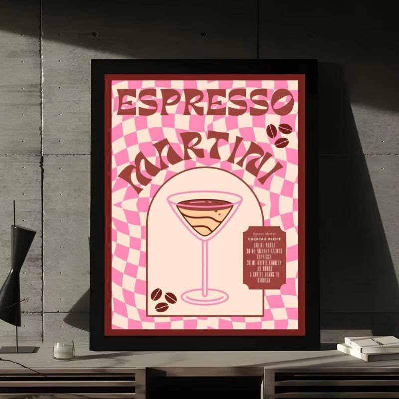 Bunte Cocktailgetränke Gute Poster Kraftpapier Drucke Vintage Wohnzimmer Café Bar Kunst Wanddekor Ästhetisches Gemälde Bild